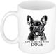 Bellatio Decorations Cadeau mok voor honden liefhebbers - Franse Bulldog - wit - keramiek - 300 ml