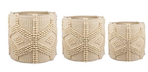 Casablanca Set van 3 stoffen manden, stof, natuurlijke kleuren, Ø 27/31/37 cm