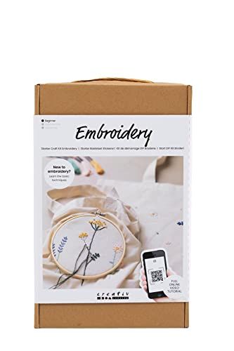 creotime Creativ Company Starter knutselset borduurwerk bloem - complete set voor beginners