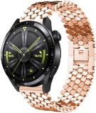 Strap-it Bracelet de montre intelligent en acier - Convient pour Huawei Watch GT 3 46mm - Or rose
