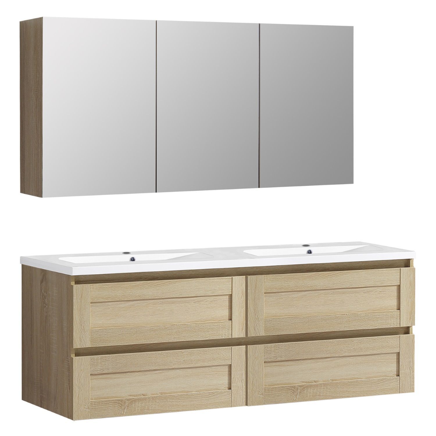 Differnz Reno Badmeubelset - 120x50x55 cm - FSC Eiken - 8712793567739