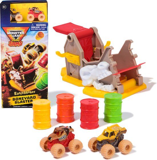Monster Jam Mini Jams - Mini Launchers Speelset - Monster Mutt & Earth Shaker - Schaal 1:87