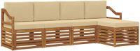 vidaXL Bankset voor buiten, 5-delig, naturel en beige