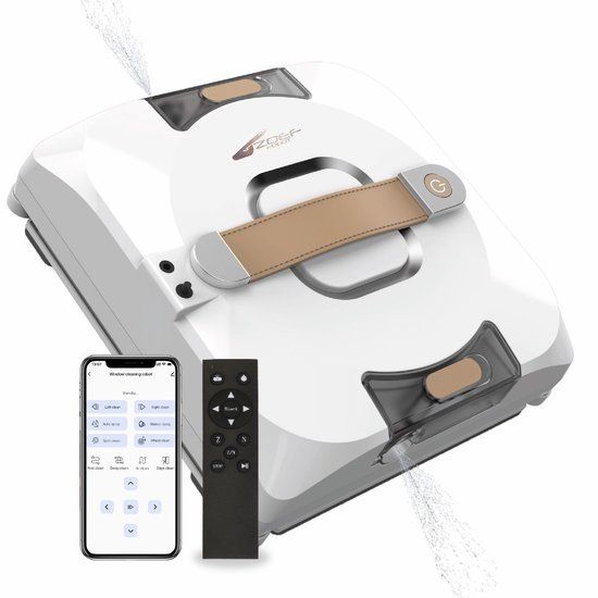 Zoef Robot Bobbie 4.0 Robot Window Cleaner with Water Spray - Anti-Slip