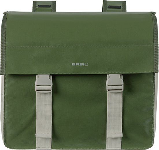 Basil Urban Load Double Pannier - 48-53 Liter - Mosgroen - 100% Polyester - Waterafstotend