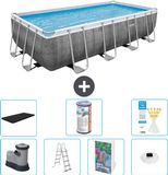 Bestway Rechthoekig Power Steel Zwembad - Rattanprint - 549 x 274 x 122 cm