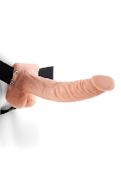 Pipedream Fetish Fantasy - Hollow Strap-On with Balls - 9 Inch - Skin
