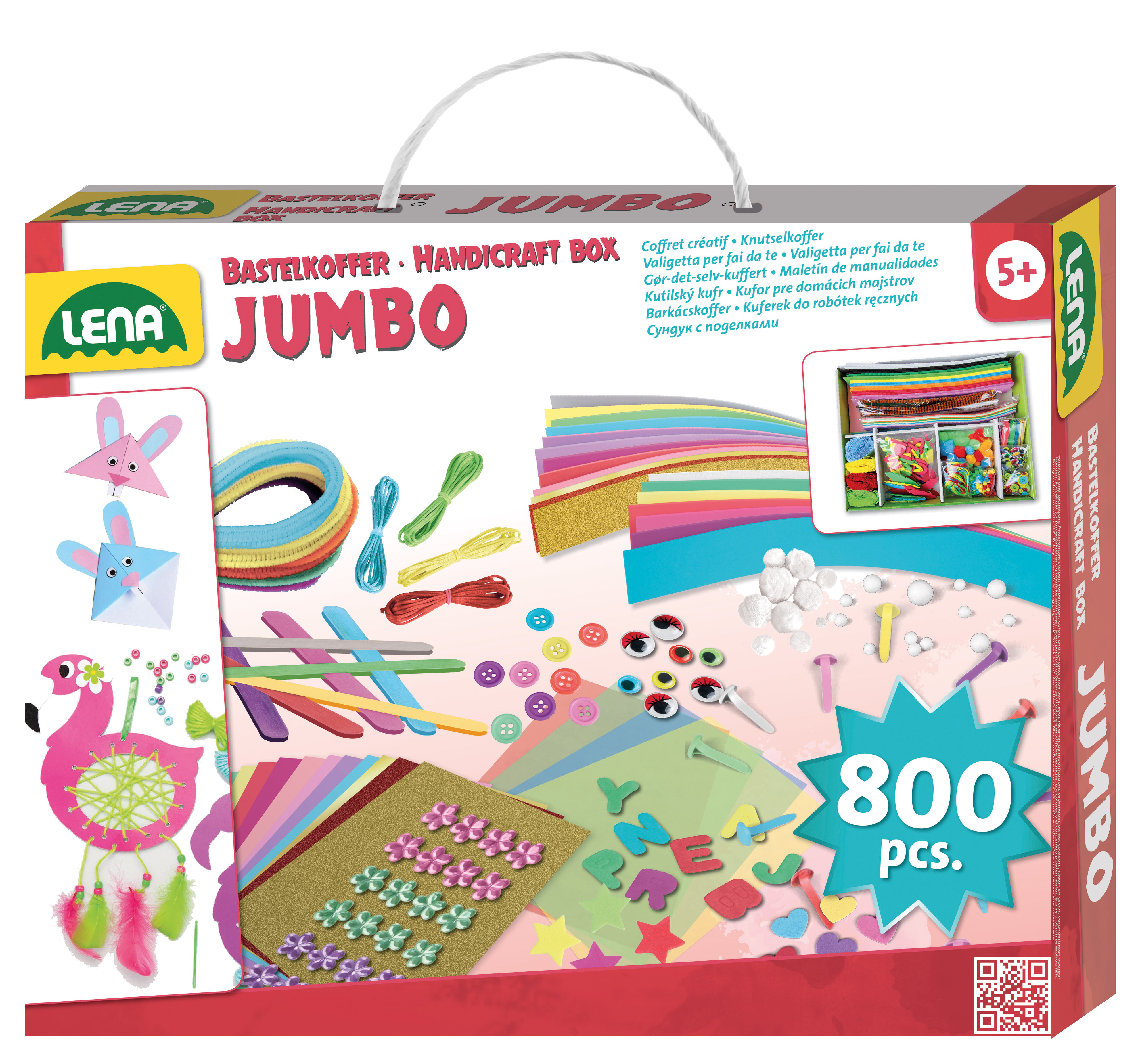 Lena Creatief Jumbo Knutselkoffer Roze