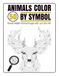 50 Animals Color by Symbol hidden picture color by number for Adults: Reveal Hidden Animal Images with Just One Pen