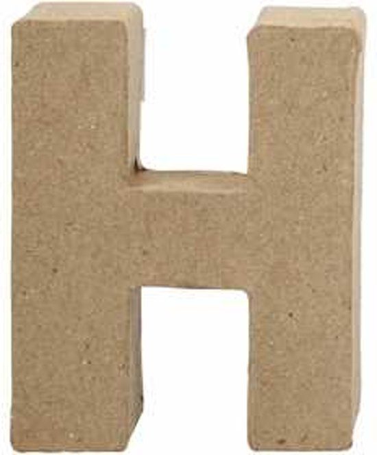 Panda - Letter, klein, H, h: 10 cm, dikte 1,7 cm, 1stuk, b: 7,6 cm, bruin