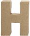 Panda - Letter, klein, H, h: 10 cm, dikte 1,7 cm, 1stuk, b: 7,6 cm, bruin