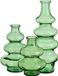 Mica Decorations Bloemenvaas Sira - 3x - transparant glas - groen - 3 maten - vaas - sierlijk model