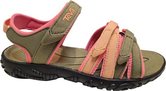 Teva K Tirra Unisex Sandalen - Zwart/Groen/Roze - Maat 29/30