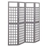 vidaXL Paravent/trellis avec 4 panneaux 161x180 cm bois de sapin gris
