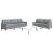 Maison Exclusive ensemble de canapé 2 pièces, gris clair, rembourré