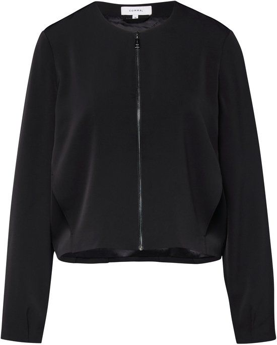 Comma s.Oliver Indoor-Jacke Vrouwen Zwart Polyester Ronde Hals Lange Mouw Regular Fit