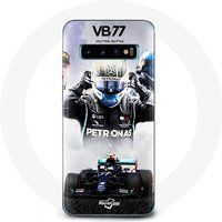Maniacase Hoesjes voor Samsung Galaxy S10 plus Formule 1 Valtteri Bottas F1 Racing Driver Zwart