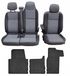 INNY P.H.U WIP-CAR PIOTR KOZIOŁ Interieur Beschermset - Op maat gemaakte Stoelhoezen & Rubberen Automatten - Geschikt voor Nissan NV400 2010-2022 - 3-persoons (2+1) - Premium Bekledingsstof & Rubber - Zwart