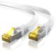 Primewire LAN-kabel CAT 7, flaches Netzwerkkabel, 10 Gbit/s, Patchkabel, U/FTP, PIMF, geschirmt, 2x RJ45-Stecker mit Schutzkappe, Kupferleiter, Ethernet, 3 Meter, Weiß