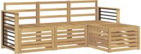 vidaXL - Bank loungeset - Wit - Massief Acacia Hout