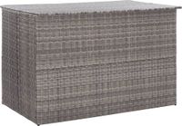 Coffre de jardin 150x100x100 cm poly rotin gris