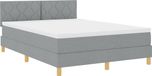 vidaXL LED Boxspring Bed met Hoofdeinde Lichtgrijs 140 x 200 cm Stof