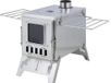 Four de camping à bois - four de tente - acier inoxydable - 5 conduits de fumée - manuel, sans allumage - adapté pour 3-5 personnes - pour cuisiner et chauffer - rouge