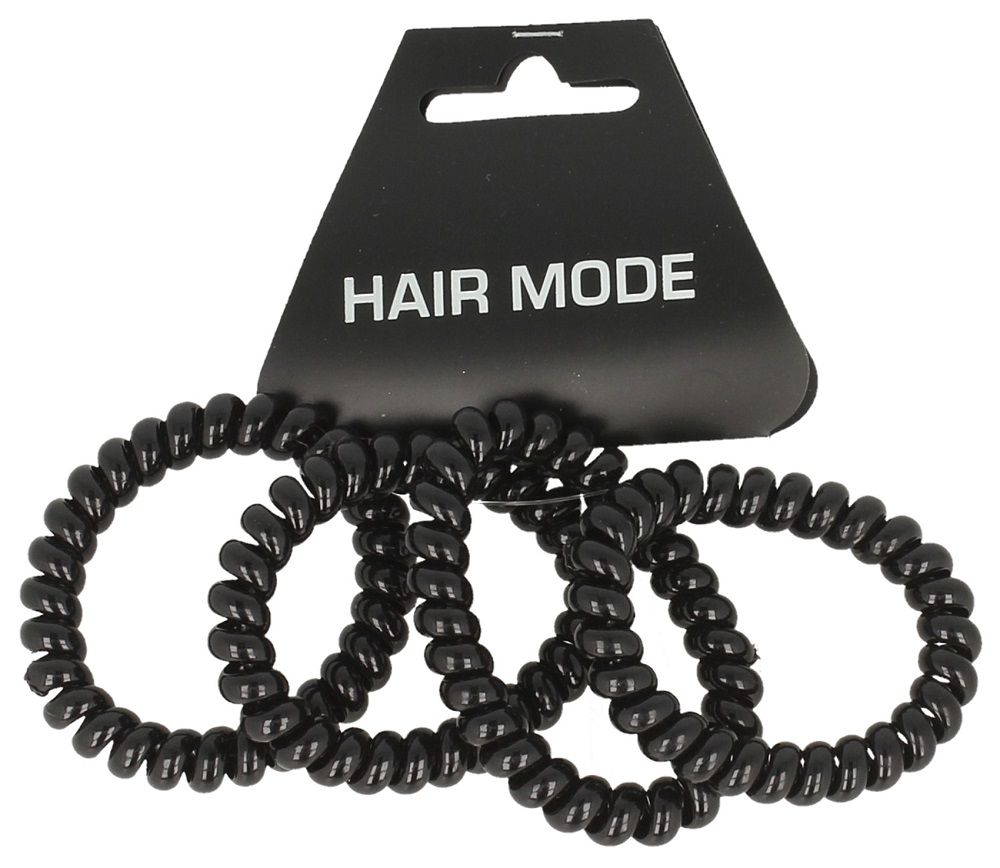 Hair Mode Haarelastiek Kabel Groot Zwart 4 Stuks