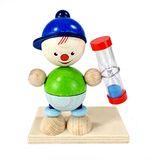 Hess Holzspielzeug 14596 - Houten tandenborstel klok incl. zandloper met gekleurd zand, jongen Luis, handgemaakt