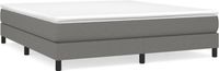 vidaXL Boxspring bed stof donkergrijs 180x200 cm