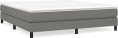 vidaXL Boxspring bed stof donkergrijs 180x200 cm