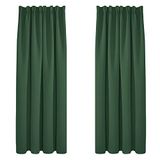 Deconovo Warmtewerend Gordijn, 140x175 cm, 2 Stuks, Donkerlentegroen