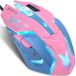 IULONEE Bedrade gamingmuis USB stille comfortabele 7 kleuren backlit optische game muizen ergonomische volledige grootte muis met 3200 DPI en 6 knoppen voor PC computer laptop desktop (roze en blauw)