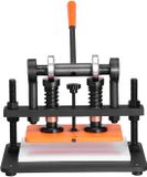 Merkloos Ledersnijmachine, 10,2 X 5,9 Inch Reliëfplaat, Handmatige Ponsmachine, 0,47 Inch Drukslag Leder Reliëfmachine, Ponsmachine Met Twee Geleidingsassen Voor Verschillende Materialen