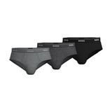 BOSS Hugo Boss Heren Slip 3p Us Co 01brief 01breve 10145963 01, Houtskool/Zwart/Donkergrijs, XL