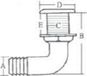 Goldenship 90º spuigat (∅ 3/4”) 19x81x33x48x28mm (GS30340)