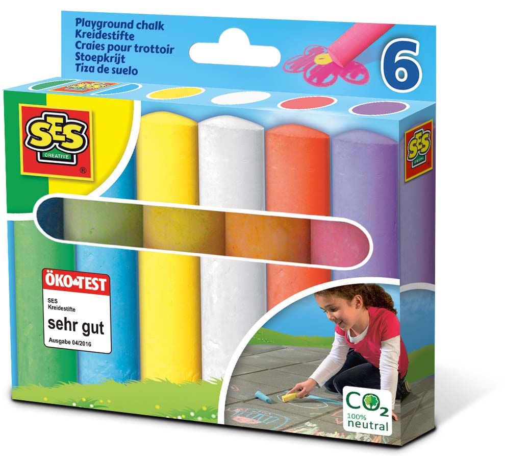 ses Stoepkrijt 6 pack - Multicolor