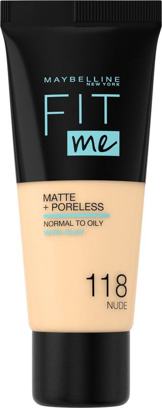 Maybelline Fit Me Matte + Poreless Foundation - 118 Nude - 30ml