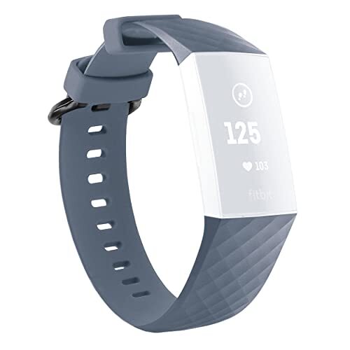 mumbi Vervangende armband compatibel met Fitbit Charge 3 4 Fitness Sport siliconen band, maat S, paars