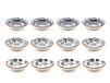 H&H Silk Set met 12 porseleinen schalen, verschillende decoraties, 10 x 2,5 cm, blauw en wit, 10 cm