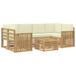 vidaXL - Buiten - bank - set - 7 - st - Wit - en - crèmekleurig - Polyester