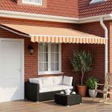 vidaXL Handbediende luifel met LED's Multikleur 4 x 3 m
