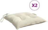 vidaXL Stoelkussens 2 st 40x40x7 cm stof crèmewit