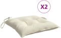 vidaXL Stoelkussens 2 st 40x40x7 cm stof crèmewit
