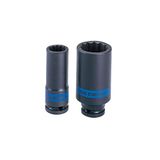 KING TONY 443019M 12 Point Drive Deep Impact Socket, 19 mm, 1/2-inch, Zwart