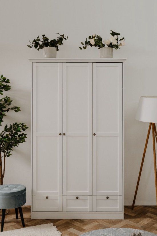 Finori Landwood Kast - Wit - 3-deurs - 120 x 51 cm
