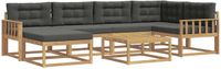 vidaXL Hoek loungeset 7-delig Wit en Antracietkleurig Acacia Hout