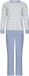Pastunette Blue Fog Badstof Pyjama/Huispak Lange Mouw Wit/Blauw Maat 48