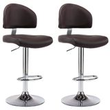 vidaXL Barstoelen 2 stuks Kunstleer Bruin