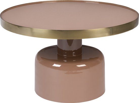 Zuiver Glam Salontafel Rond - Roze/Goud - 60 cm
